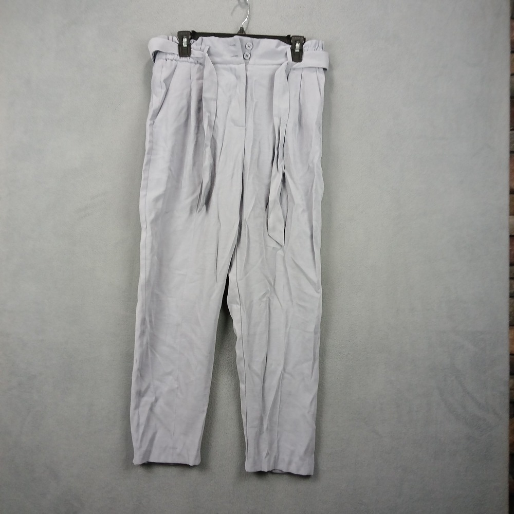 Simply Vera Vera Wang Paperbag Pants Womens Medium Gray Formal Pleated High Rise